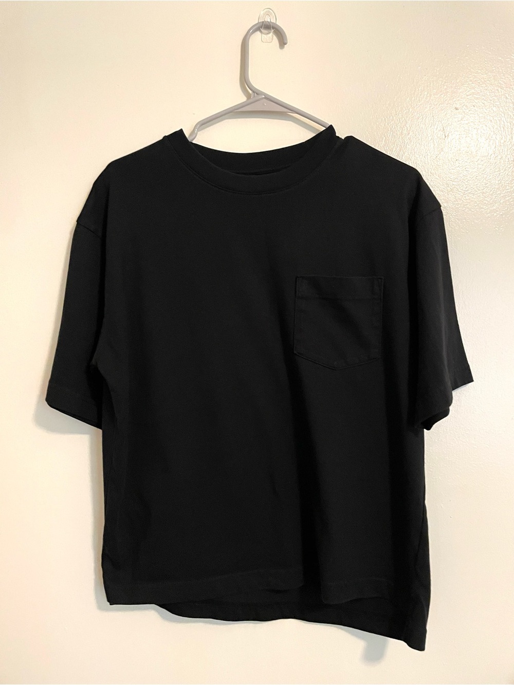 Oversized Pocket Tee 100% Cotton Black Men’s XS